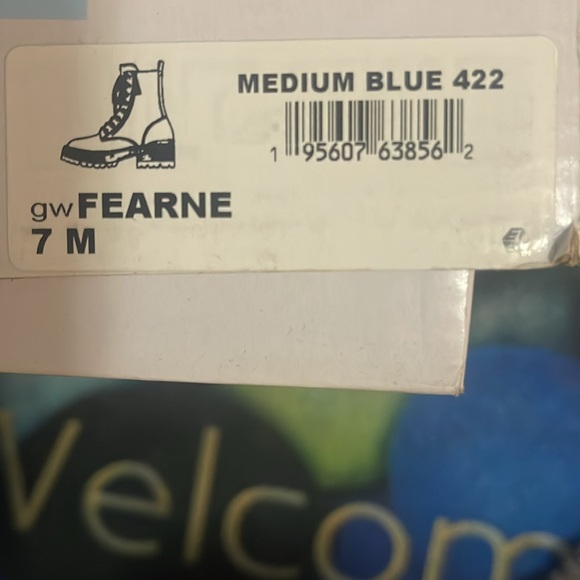 NIB Guess Fearne Blue Black Plaid Combat Boots Womens Size 7.5M NIB - Picture 3 of 3